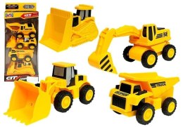 LEAN Toys Zestaw Pojazdów Budowy 4 sztuki Napęd Frykcyjny