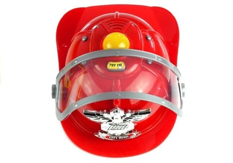 LEAN Toys Zestaw Strażaka Dla Dziecka Kask Toporek Akcesoria Czerwony LEAN Toys Zestaw Strażaka Dla Dziecka Kask Toporek Akcesoria Czerwony