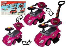 LEAN CARS Jeździk z Pchaczem Mega Car 3w1 Różowy