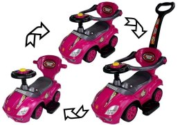 LEAN CARS Jeździk z Pchaczem Mega Car 3w1 Różowy