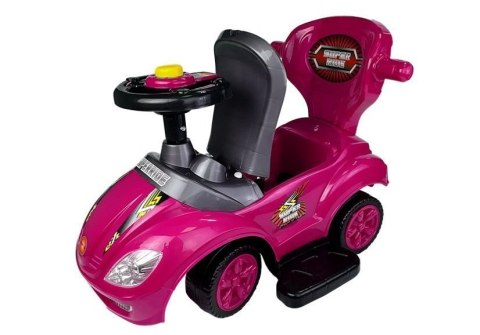 LEAN CARS Jeździk z Pchaczem Mega Car 3w1 Różowy LEAN CARS Jeździk z Pchaczem Mega Car 3w1 Różowy