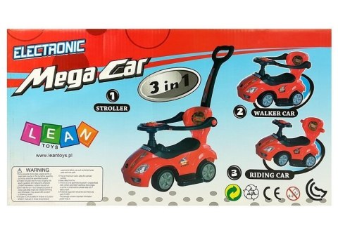 LEAN CARS Jeździk z Pchaczem Mega Car 3w1 Różowy LEAN CARS Jeździk z Pchaczem Mega Car 3w1 Różowy