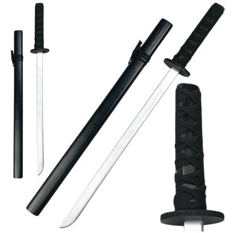 LEAN Toys Drewniana Katana Miecz Do Zabawy Treningu Rekwizyt Czarny 70cm LEAN Toys Drewniana Katana Miecz Do Zabawy Treningu Rekwizyt Czarny 70cm
