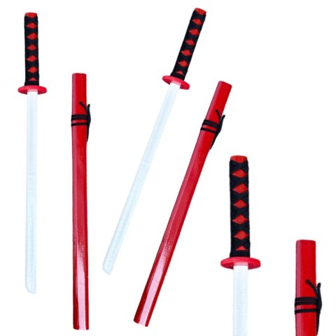 LEAN Toys Drewniana Katana Miecz Do Zabawy Treningu Rekwizyt Czerwony 70cm LEAN Toys Drewniana Katana Miecz Do Zabawy Treningu Rekwizyt Czerwony 70cm