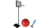 LEAN Toys Kosz Do Koszykówki Kosz Piłka Trzy Wysokości Ogród Czarny 250 cm