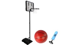 LEAN Toys Kosz Do Koszykówki Kosz Piłka Trzy Wysokości Ogród Czarny 250 cm