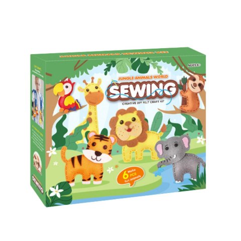LEAN Toys Zestaw Kreatywny Wyszywanki Filcowe Zwierzątka Dżungli 6szt LEAN Toys Zestaw Kreatywny Wyszywanki Filcowe Zwierzątka Dżungli 6szt