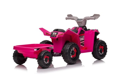 LEAN CARS Quad Na Akumulator XMX630T Różowy Z Przyczepą LEAN CARS Quad Na Akumulator XMX630T Różowy Z Przyczepą