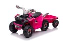 LEAN CARS Quad Na Akumulator XMX630T Różowy Z Przyczepą