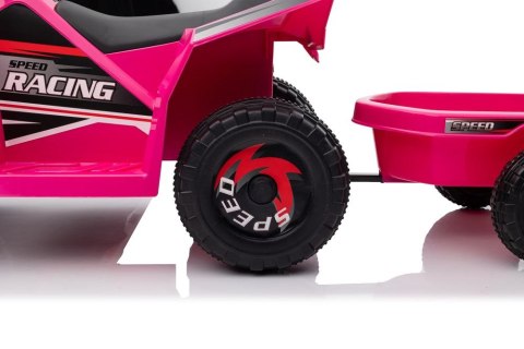 LEAN CARS Quad Na Akumulator XMX630T Różowy Z Przyczepą LEAN CARS Quad Na Akumulator XMX630T Różowy Z Przyczepą
