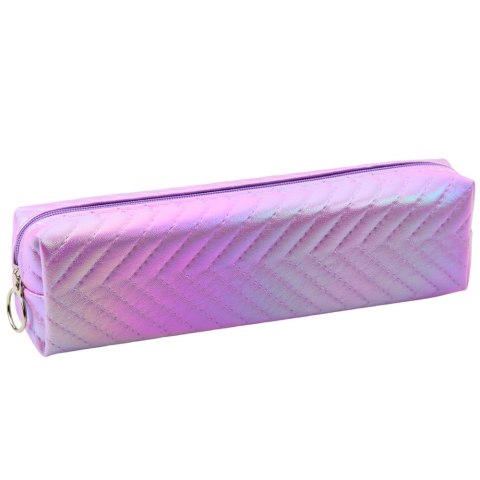 LEAN Piórnik Szkolny Organizer Holograficzny Jodełka Fioletowy 21x6cm LEAN Piórnik Szkolny Organizer Holograficzny Jodełka Fioletowy 21x6cm