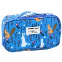 LEAN Piórnik Szkolny Organizer Kosmetyczka Dodatkowa Kieszonka Niebieski 22,5cm