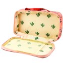 LEAN Piórnik Szkolny Organizer Kosmetyczka Dodatkowa Kieszonka Ryby Różowy 22,5cm