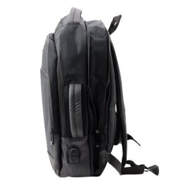 LEAN Plecak Biznesowy USB Kieszeń Na Laptopa Czarny 16L 45cm