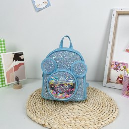 LEAN Plecak Dziecięcy Z Cekinami Myszka Uszy Niebieski 22cm 3L