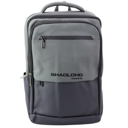 LEAN Plecak Miejski Biznesowy USB Kieszeń Na Laptopa Czarno Szary 16L 41cm