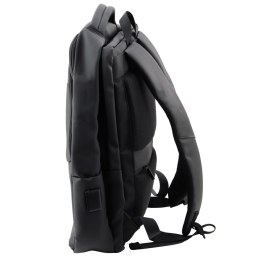 LEAN Plecak Miejski Biznesowy USB Kieszeń Na Laptopa Czarny 16L 41cm