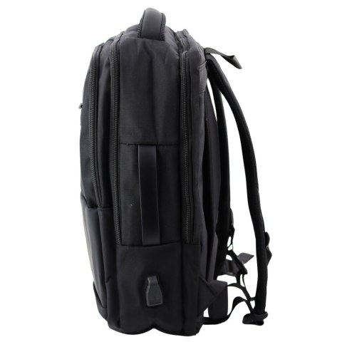 LEAN Plecak Miejski Biznesowy USB Pas Piersiowy Czarny 26L 45cm LEAN Plecak Miejski Biznesowy USB Pas Piersiowy Czarny 26L 45cm