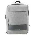 LEAN Plecak Miejski Biznesowy USB Przegroda Środkowa Szary 14L 40cm