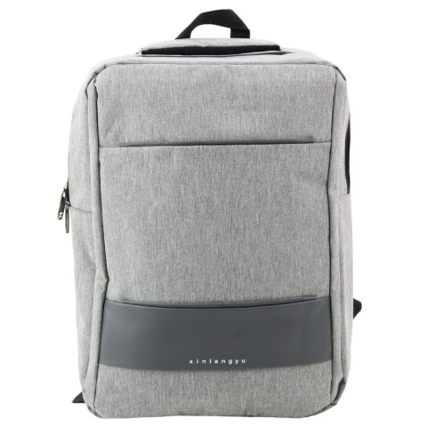 LEAN Plecak Miejski Biznesowy USB Przegroda Środkowa Szary 14L 40cm LEAN Plecak Miejski Biznesowy USB Przegroda Środkowa Szary 14L 40cm