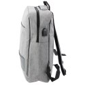 LEAN Plecak Miejski Biznesowy USB Przegroda Środkowa Szary 14L 40cm