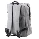 LEAN Plecak Miejski Biznesowy USB Przegroda Środkowa Szary 14L 40cm