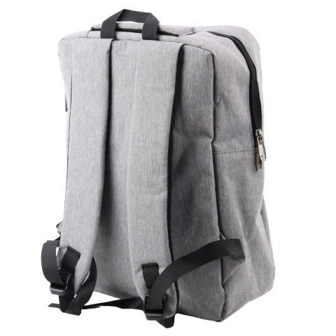 LEAN Plecak Miejski Biznesowy USB Przegroda Środkowa Szary 14L 40cm LEAN Plecak Miejski Biznesowy USB Przegroda Środkowa Szary 14L 40cm