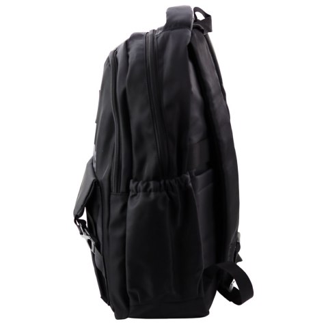 LEAN Plecak Miejski Szkolny 6 Kieszeni Back Up Czarny 23L 46cm LEAN Plecak Miejski Szkolny 6 Kieszeni Back Up Czarny 23L 46cm