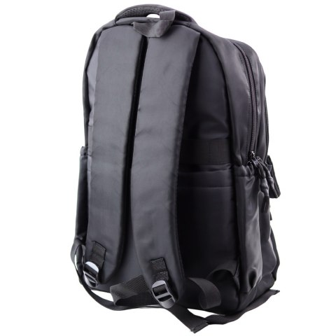 LEAN Plecak Miejski Szkolny 6 Kieszeni Back Up Czarny 23L 46cm LEAN Plecak Miejski Szkolny 6 Kieszeni Back Up Czarny 23L 46cm