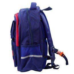 LEAN Plecak Szkolny Dziecięcy Pas Piersiowy Granatowo Czerwony Kosmos 20L 38cm
