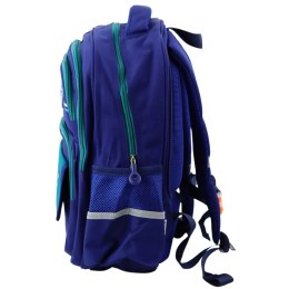 LEAN Plecak Szkolny Dziecięcy Pas Piersiowy Granatowo Zielony 20L 38cm