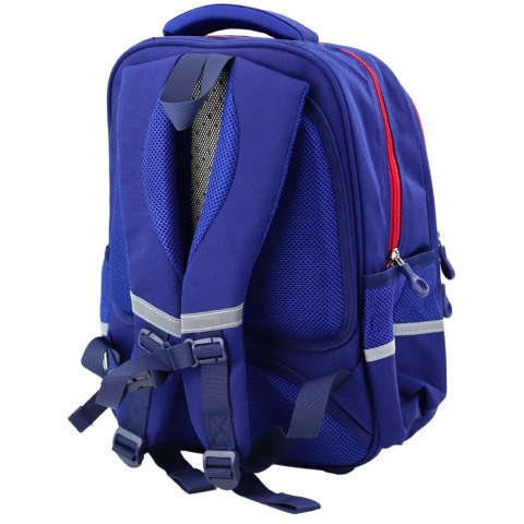 LEAN Plecak Szkolny Pas Piersiowy Granatowo Czerwony 20L 38cm LEAN Plecak Szkolny Pas Piersiowy Granatowo Czerwony 20L 38cm