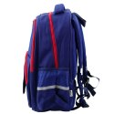 LEAN Plecak Szkolny Pas Piersiowy Granatowo Czerwony 20L 38cm