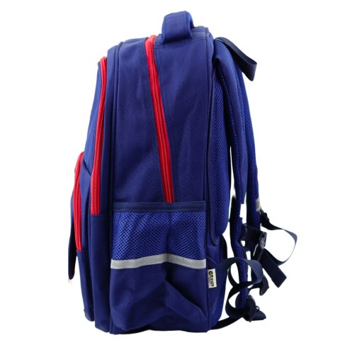 LEAN Plecak Szkolny Pas Piersiowy Granatowo Czerwony 20L 38cm LEAN Plecak Szkolny Pas Piersiowy Granatowo Czerwony 20L 38cm