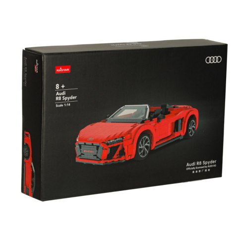 Rastar Klocki Konstrukcyjne AutoRC 1:14 Audi R8 Spyder 1440 Elementów Rastar 93800 Rastar Klocki Konstrukcyjne AutoRC 1:14 Audi R8 Spyder 1440 Elementów Rastar 93800