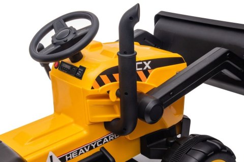 LEAN CARS Traktor Koparka Na Akumulator Z Przyczepą S617 Żółty