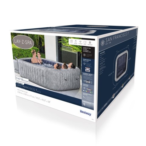 Bestway Dmuchane Spa San-Francisco 7 osobowe 230 x 230 x 71 cm Bestway 6001Q Bestway Dmuchane Spa San-Francisco 7 osobowe 230 x 230 x 71 cm Bestway 6001Q
