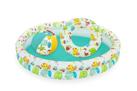 Bestway Zestaw Dmuchany Basen 3w1 Piłka Koło 122 x 20 cm Bestway