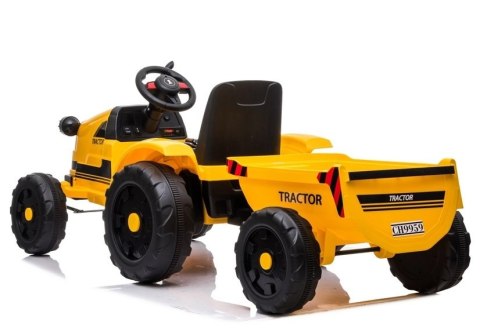 LEAN CARS Retro Traktor na Akumulator z Przyczepą CH9959 Żółty