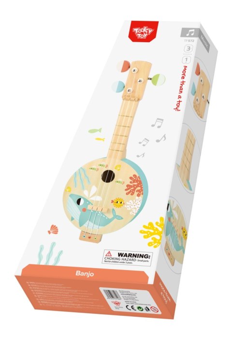 TOOKY TOY Drewniane Banjo Nauka Gry Dla Dzieci z Motywem Morza TOOKY TOY Drewniane Banjo Nauka Gry Dla Dzieci z Motywem Morza