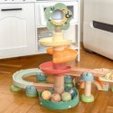 TOOKY TOY Drewniany Muzyczny Tor Kulkowy Kulodrom 44 el. Pastelowe