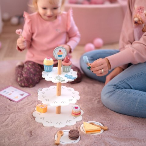 TOOKY TOY Patera Słodkości Drewniany Stojak Babeczki Ciasta TOOKY TOY Patera Słodkości Drewniany Stojak Babeczki Ciasta