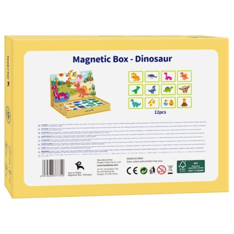 TOOKY TOY Układanka Magnetyczna Dinozaury Puzzle TOOKY TOY Układanka Magnetyczna Dinozaury Puzzle