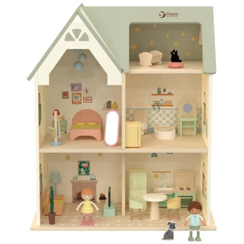 CLASSIC WORLD Wielki Drewniany Domek dla Lalek z mebelkami CLASSIC WORLD Wielki Drewniany Domek dla Lalek z mebelkami