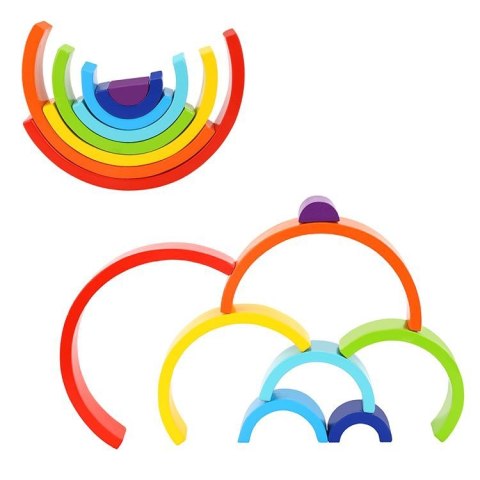 TOOKY TOY Drewniana Tęcza Układanka Klocki Kreatywne Montessori Certyfikat FSC TOOKY TOY Drewniana Tęcza Układanka Klocki Kreatywne Montessori Certyfikat FSC