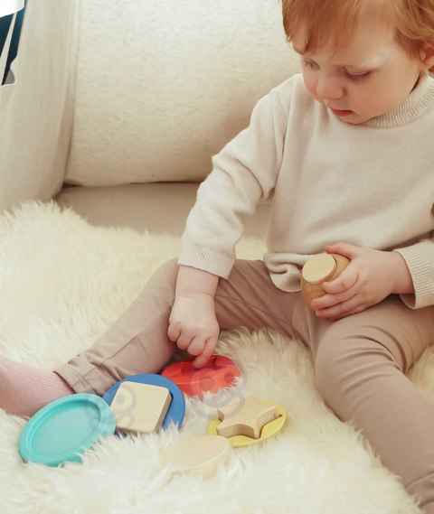 TOOKY TOY Drewniana Układanka Piramidka Kształty Miś 11 el. TOOKY TOY Drewniana Układanka Piramidka Kształty Miś 11 el.