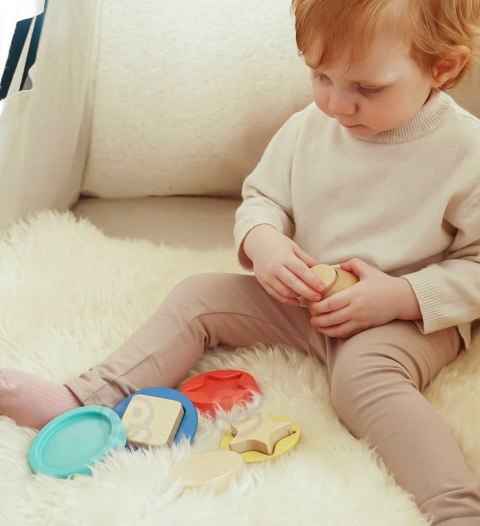 TOOKY TOY Drewniana Układanka Piramidka Kształty Miś 11 el. TOOKY TOY Drewniana Układanka Piramidka Kształty Miś 11 el.