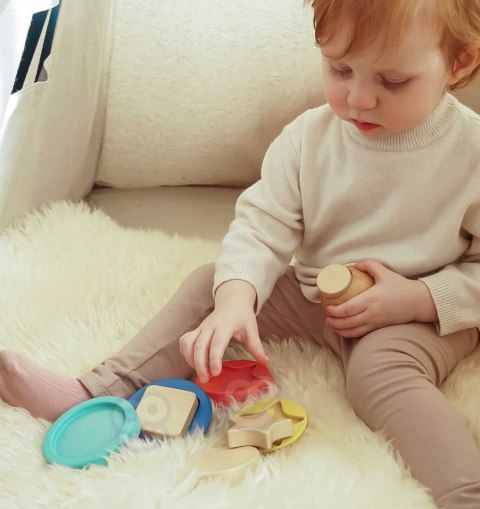 TOOKY TOY Drewniana Układanka Piramidka Kształty Miś 11 el. TOOKY TOY Drewniana Układanka Piramidka Kształty Miś 11 el.