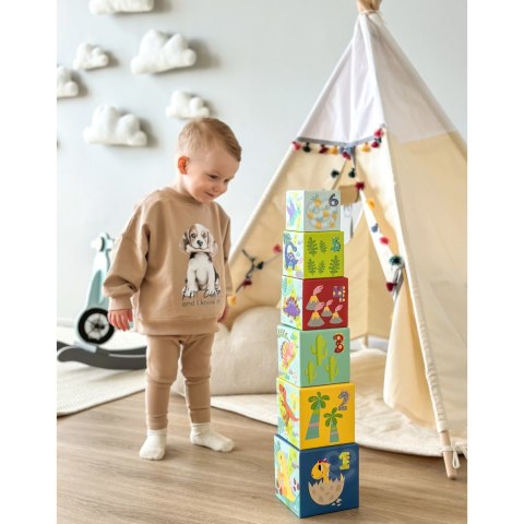 TOOKY TOY Drewniane Klocki Układanka Edukacyjna + 6 Figurek Dinozaurów do zabawy 12 el. TOOKY TOY Drewniane Klocki Układanka Edukacyjna + 6 Figurek Dinozaurów do zabawy 12 el.