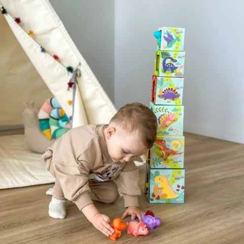 TOOKY TOY Drewniane Klocki Układanka Edukacyjna + 6 Figurek Dinozaurów do zabawy 12 el. TOOKY TOY Drewniane Klocki Układanka Edukacyjna + 6 Figurek Dinozaurów do zabawy 12 el.